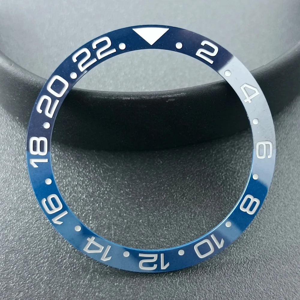 38mm x 30.6mm Sloped Ceramic Bezel GMT and Diving Watch Insert for 40mm Men's Watch Replacement Watch Bezel Inserts