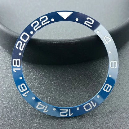 38mm x 30.6mm Sloped Ceramic Bezel GMT and Diving Watch Insert for 40mm Men's Watch Replacement Watch Bezel Inserts