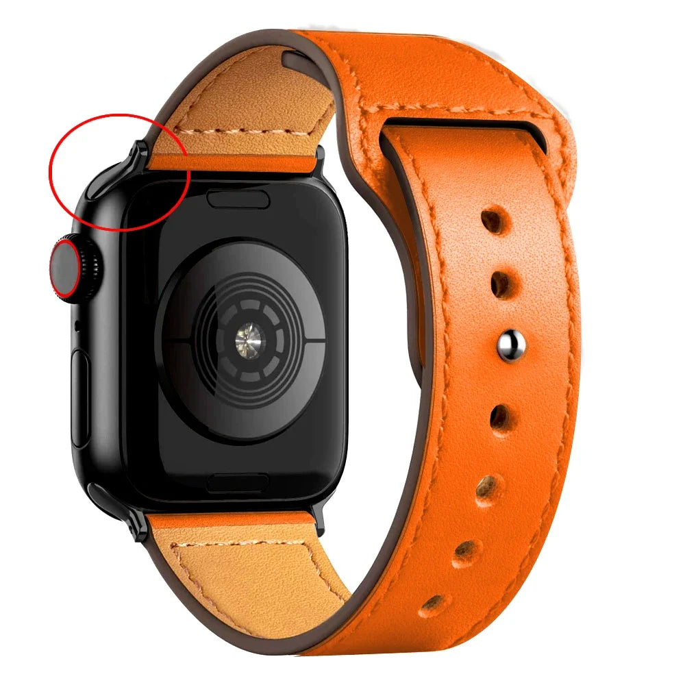 Cinturino in pelle per Apple Watch, Ultra 3, 49mm, 46mm/42mm, 41mm/45mm, 44mm, 40mm, iWatch serie 11 10 9 8 7 4 5 6 se