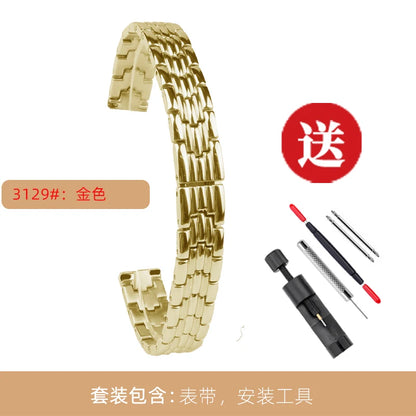 6mm 8mm 10mm 12mm 14mm 16mm Ladies Stainless Steel Buckle Mesh Watch Band Ultra-Thin Steel Bracelet Small Size Chain Width