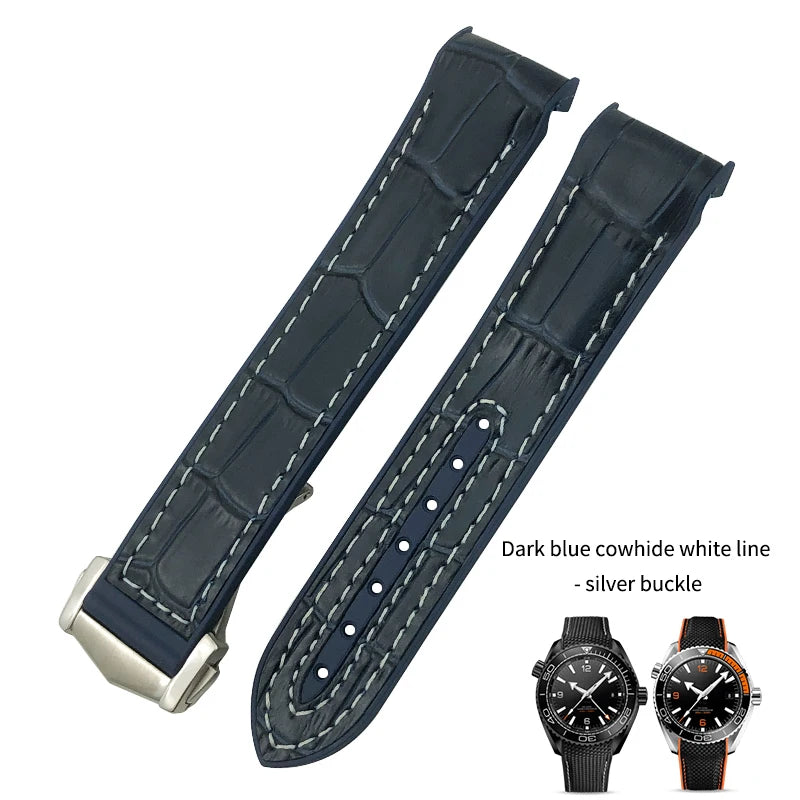 Cinturino per orologio da uomo in gomma nylon, cinturino in silicone, compatibile con Omega Seamaster 300, Moonwatch, Planet Ocean, 20mm, 21mm, 22mm, 19mm