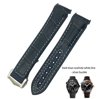 Cinturino per orologio da uomo in gomma nylon, cinturino in silicone, compatibile con Omega Seamaster 300, Moonwatch, Planet Ocean, 20mm, 21mm, 22mm, 19mm