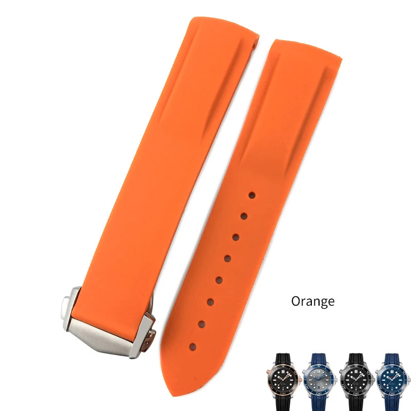 Bracelet de montre en caoutchouc et Silicone, 20mm 22mm, 19mm 21mm, pour montre Omega Seamaster 300 Planet Ocean, Longines Seiko SKX 007