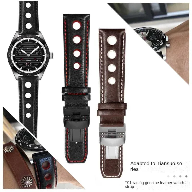 Bracelet en cuir véritable pour montre de sport Tissot 1853, Racing PRS516 T91 1853, couche supérieure en cuir de vache, 20mm, accessoires de bracelet Chopin