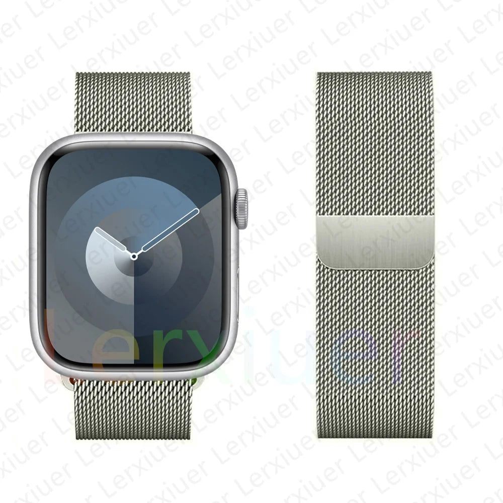 Milanese Loop for Apple Watch Band 46mm 44mm 45mm 40mm 42mm 41mm 38mm 49mm iWatch Bracelet Series 10 Ultra 2 9 8 SE 7 6 5 Bands