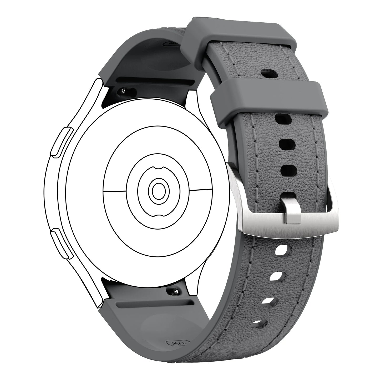 Genuine Leather Watch Strap for Samsung Galaxy Watch 7/FE/6/5/5pro/4 (40mm/44mm) Secure Buckle Classic Durable