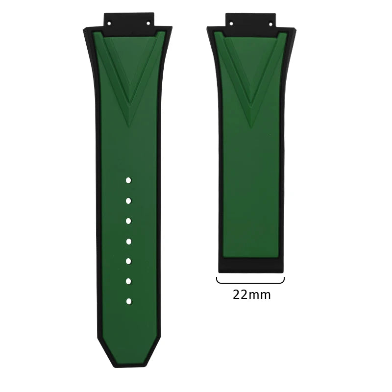 High-quality Natural Rubber Watch Strap, 29mm 17mm, for Hublot 45mm Big Bang 418 Sang Bleu II, Silicone Watchband, Folding Buckle