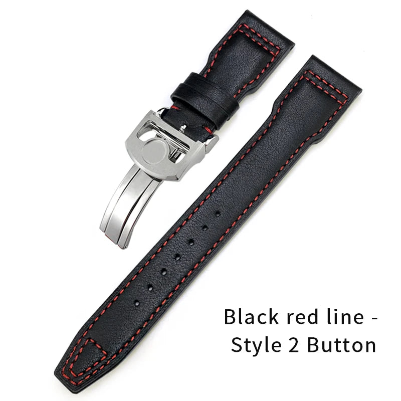 Bracelet de montre en cuir véritable de vache épais, 20mm 21mm 22mm, pour montres IWC Big Pilot IW3777 IW3270 IW3881 IW5009