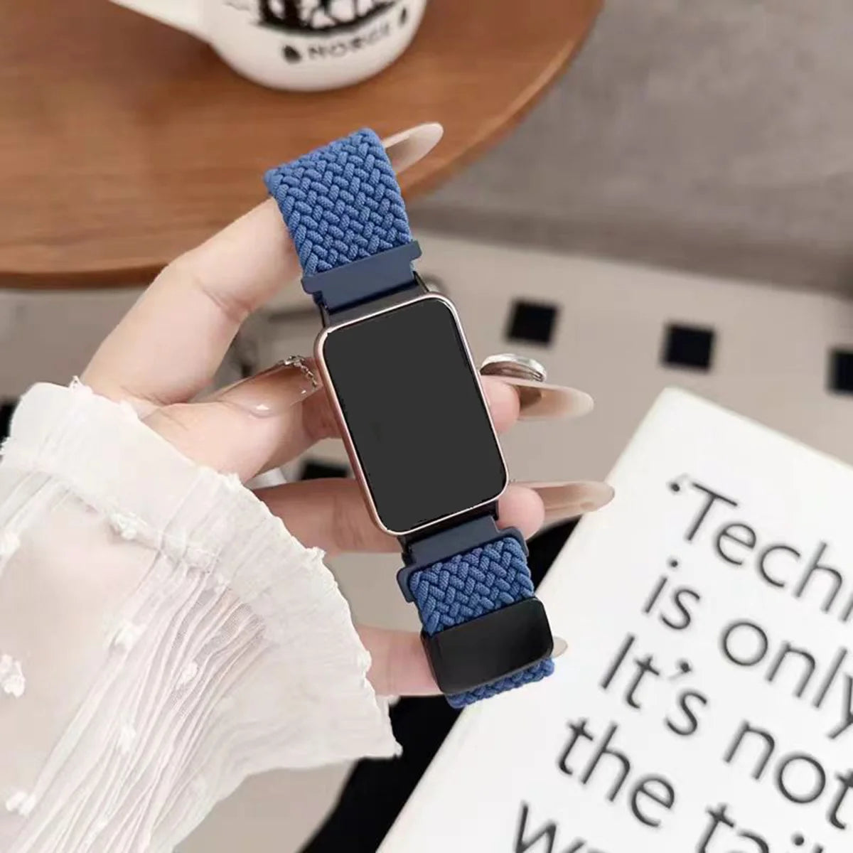 Braided Nylon Strap for Samsung Galaxy Fit 3, Breathable Bracelet for Galaxy Fit3, Resilient Buckle