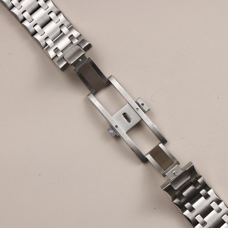 Bracelet de montre AP Royal Oak Offshore en argent brossé, 42mm, bracelet en acier inoxydable massif, 28mm, concave-convexe, 15710 26470