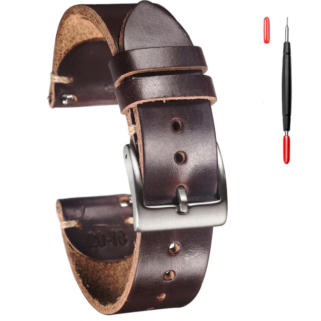 Horween US Chromexcel bracelets de montre en cuir marron souple bracelets en cuir faits à la main 18mm 20mm 22mm