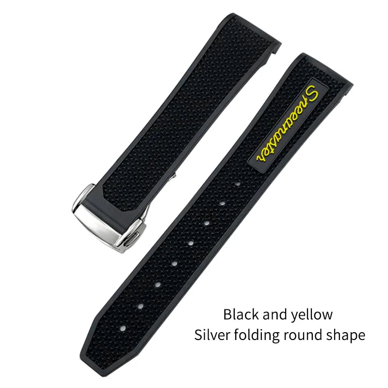 Soft Rubber and Silicone Watch Strap, 19mm 21mm 20mm 18mm, for Omega Speedmaster Seamaster 300 Sport Watch, Black and Blue Bracelets
