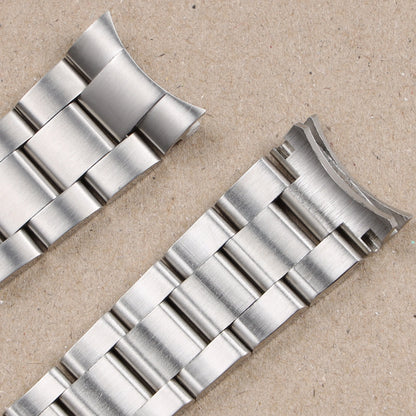 Cinturino per orologio in acciaio inossidabile massiccio argento con chiusura deployante Glide Lock 21 mm 20 mm per Rolex Submariner Daytona