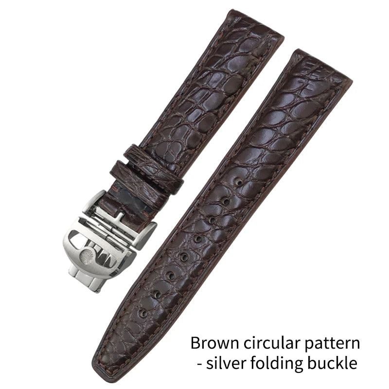 Cinturino per orologio americano in vera pelle di coccodrillo, 20mm 21mm 22mm, per orologi da pilota IWC Mark XVIII Portofino