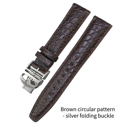 Cinturino per orologio americano in vera pelle di coccodrillo, 20mm 21mm 22mm, per orologi da pilota IWC Mark XVIII Portofino