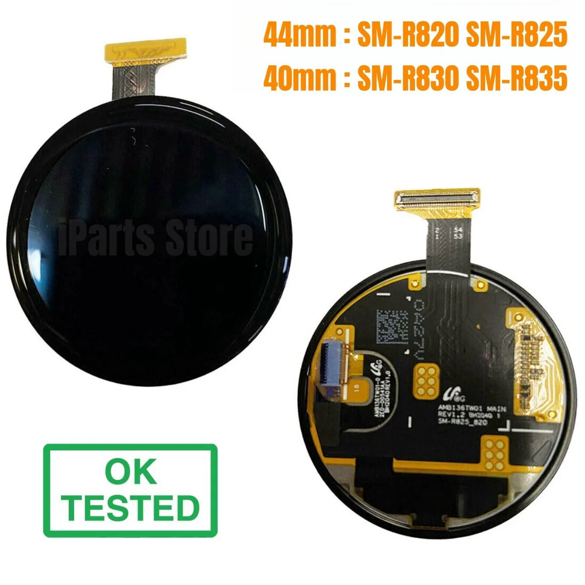 Schermo touch AMOLED di ricambio iParts per Samsung Galaxy Watch Active2 44mm 40mm SM-R820 SM-R825 SM-R830 SM-R835 - Ricambi