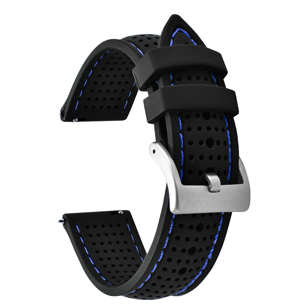 Bracelet de Sport en Silicone pour hommes, 18mm 20mm 22mm, en caoutchouc étanche, bracelet de remplacement pour Samsung S3 Huawei Watch GT2 46mm Amazfit GTR