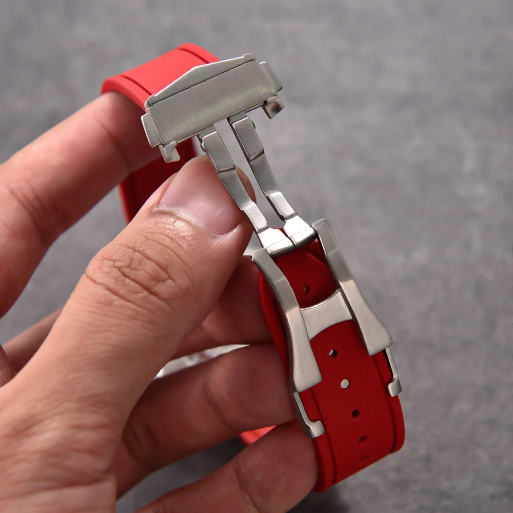 OZE Bracelet montre en caoutchouc flurocarbone - Rapide - Boucle Déployante