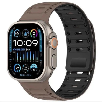 Silicone Band with Magnetic Metal Clasp for Apple Watch Ultra 3 Ultra 2 S11/10/8/7 49mm 45 44 42 41mm