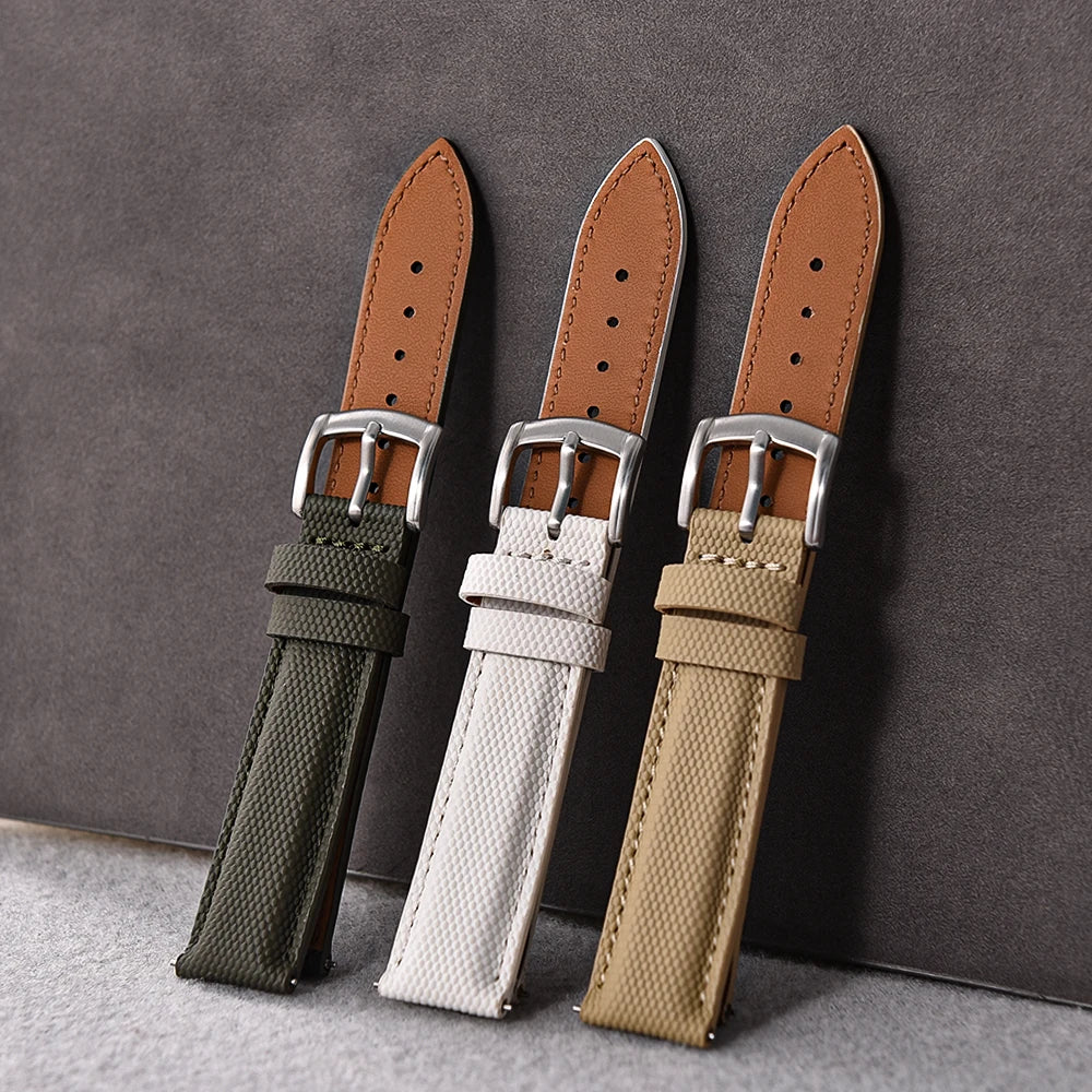 New Sailcloth Coated Sport Watch Strap 18/19/20/22mm Quick Release Waterproof Wristband for Huawei/Samsung Smartwatch Accessories