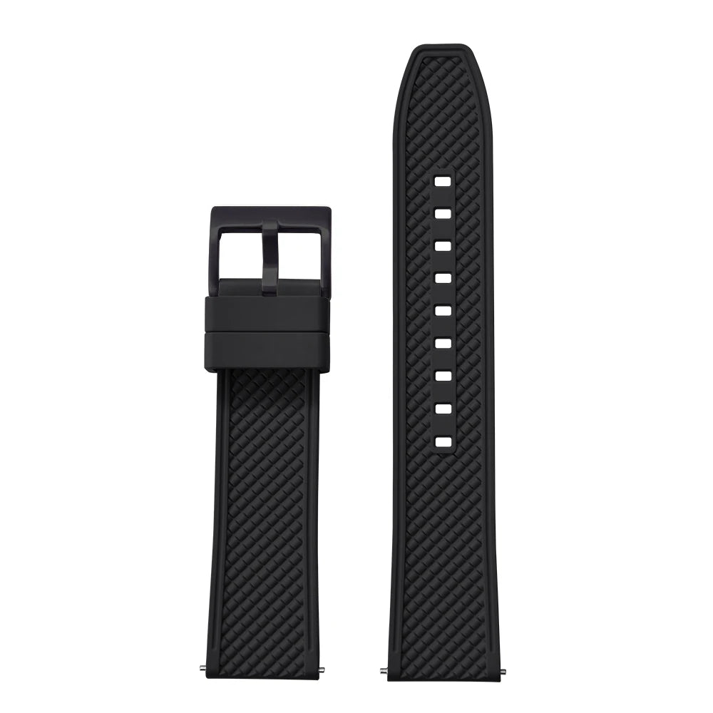 18mm 20mm 22mm 24mm haute qualité forme de balle FKM bracelet de montre en caoutchouc à dégagement rapide bracelet de plongée souple étanche pour HAISCH