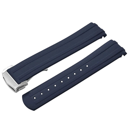OZE Premium Rubber Fast Watch Strap - Curved End - Deployment Clasp