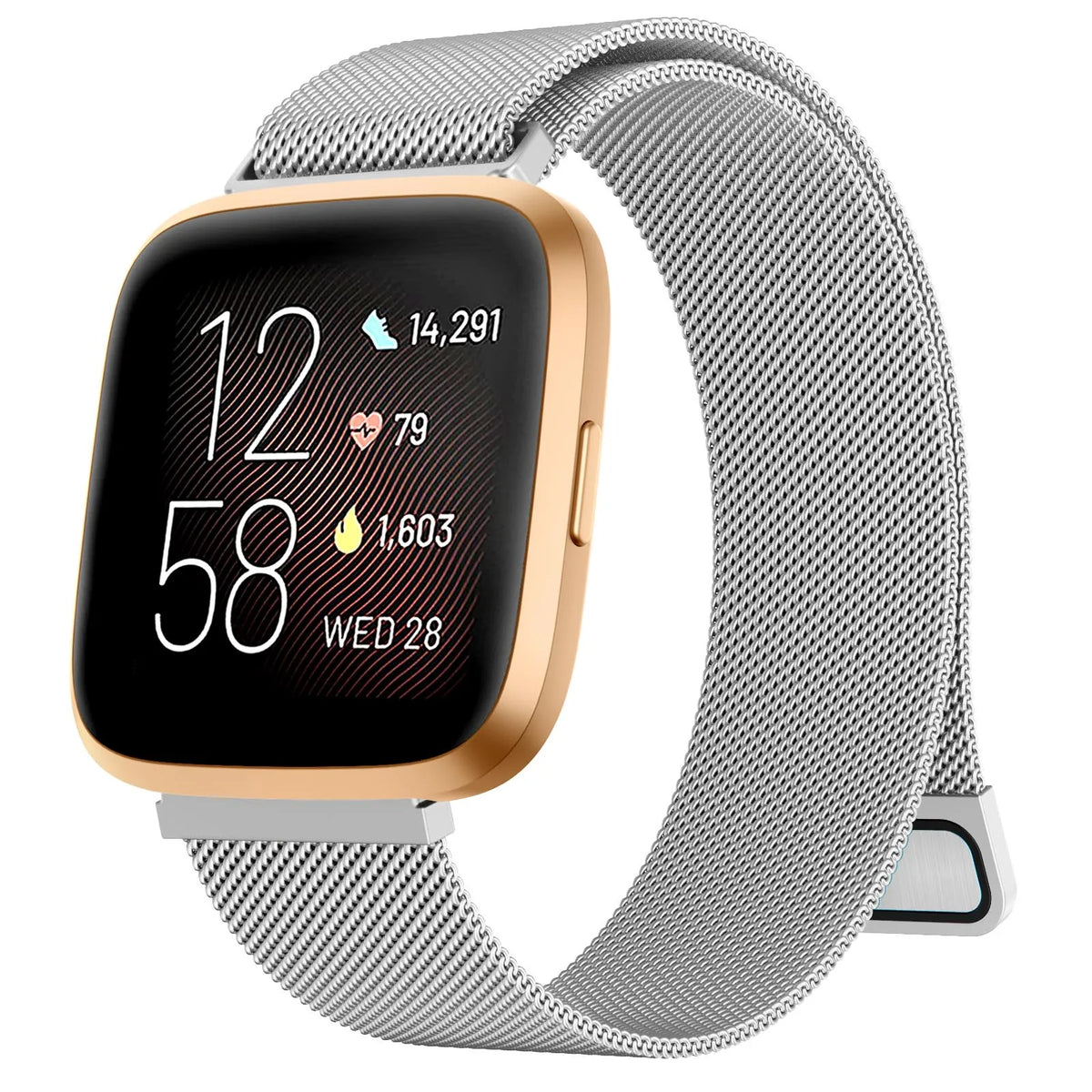 Bracelet magnétique en métal pour Fitbit Versa 1/Versa 2/versa 3/Versa 4, Bracelet pour Fitbit Versa Lite/Sense 2