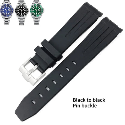 Uhrenarmband aus Kautschuk und Silikon, 19 mm 20 mm 21 mm 22 mm, für Omega Moonwatch Seamaster 300 Speedmaster Moon, Uhrenarmband-Werkzeuge