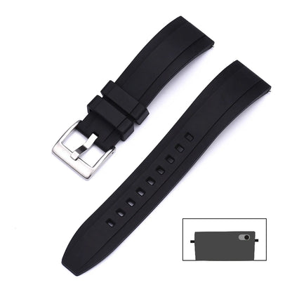 Premium quality vulcanized FKM rubber watch straps, 18mm, 19mm, 20mm, 21mm, 22mm, 23mm, 24mm quick-release watch straps