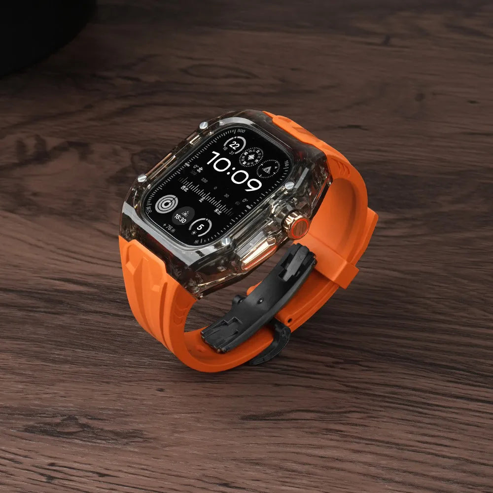 Modification Kit for Apple Watch Ultra 2 10 9 8 7 6 5 4, Sport Silicone Strap + Case for IWatch 44mm 45mm 46mm 49mm