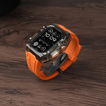 Modification Kit for Apple Watch Ultra 2 10 9 8 7 6 5 4, Sport Silicone Strap + Case for IWatch 44mm 45mm 46mm 49mm