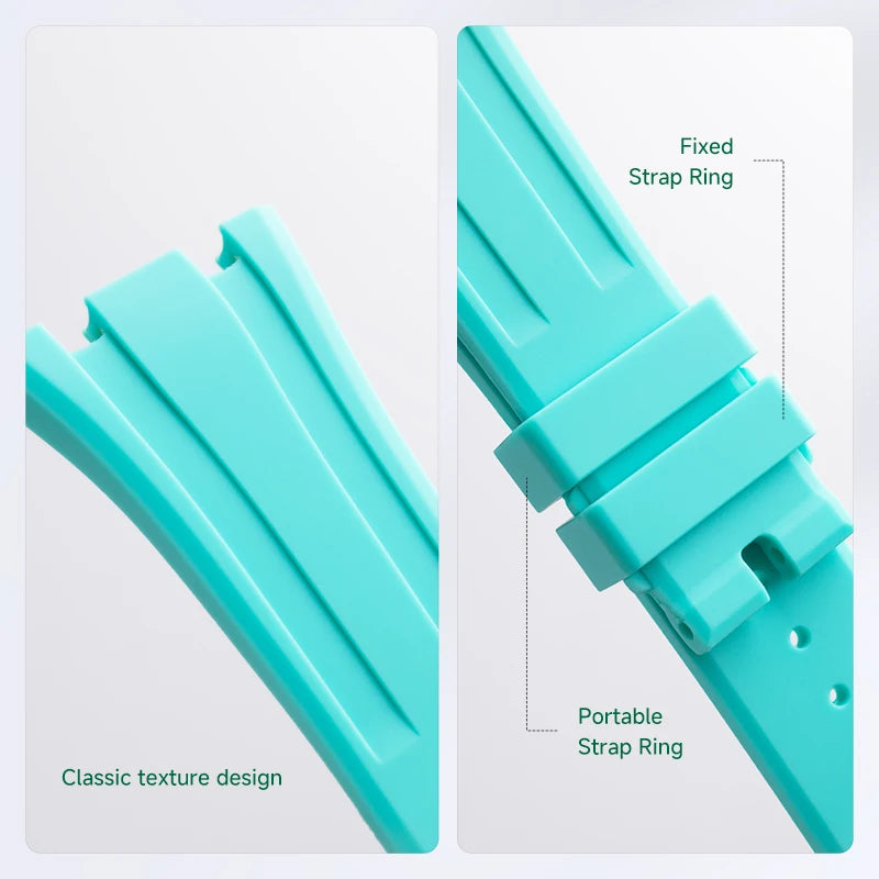 Kit di modifica fai da te per cinturino in silicone liquido con cassa in ceramica per Swatch X, AP Royal Oak, POP 12, con perno/chiusura deployante