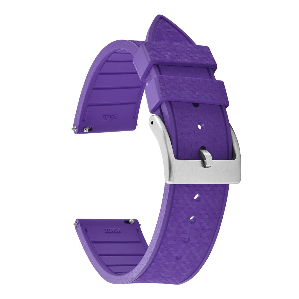 20MM 22MM supprime des bracelets de montre en caoutchouc fluoroélastomère/FKM mosaïque pour hommes femmes-bracelet de Sport étanche de remplacement à dégagement rapide