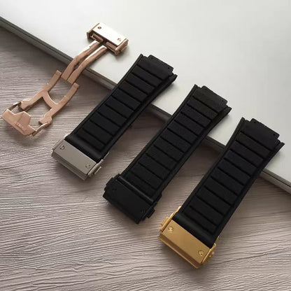 19*29mm 19*27mm for Hublot King Power UNICO Big BANG Watch Strap Silicone Rubber Band Interface Replacement Strap with Tool