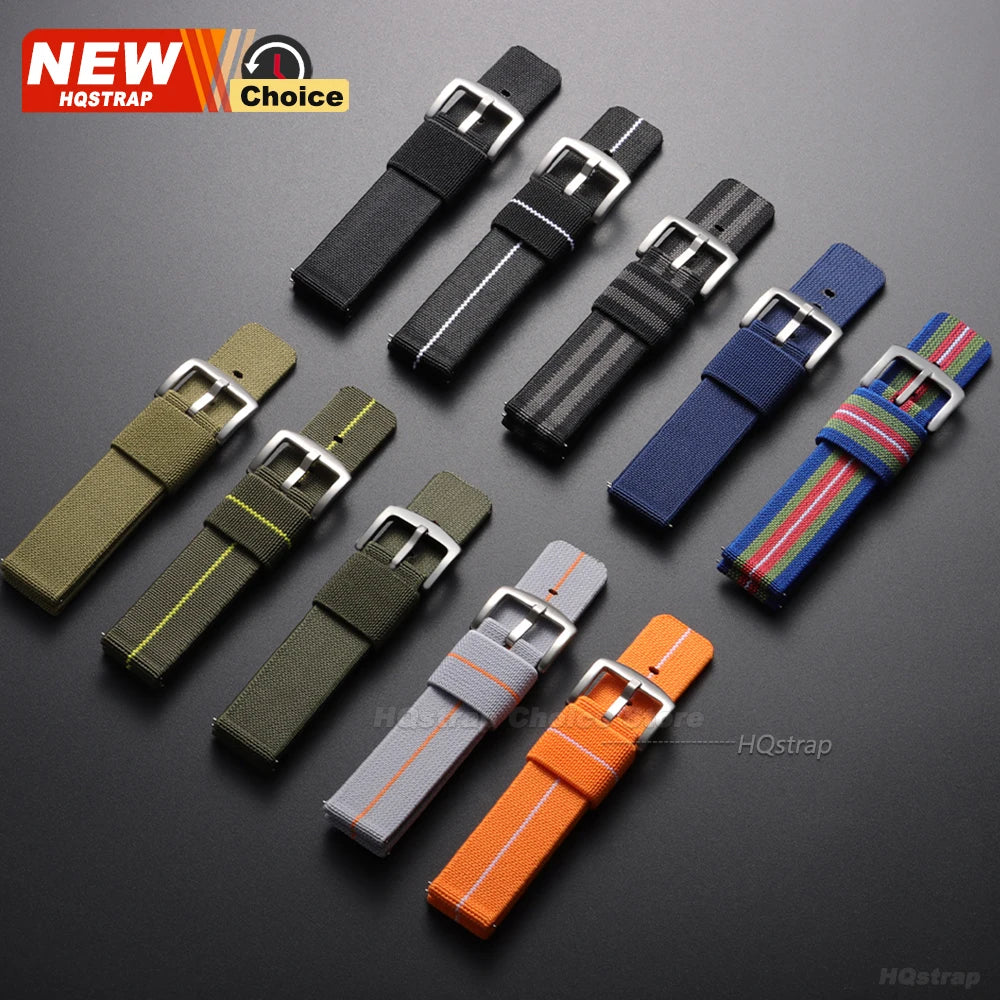 Nuovo cinturino per orologio elastico in nylon intrecciato, 18mm 20mm 22mm, universale, a sgancio rapido, per orologio militare, braccialetto per donne e uomini