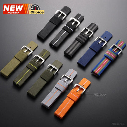 Nuovo cinturino per orologio elastico in nylon intrecciato, 18mm 20mm 22mm, universale, a sgancio rapido, per orologio militare, braccialetto per donne e uomini