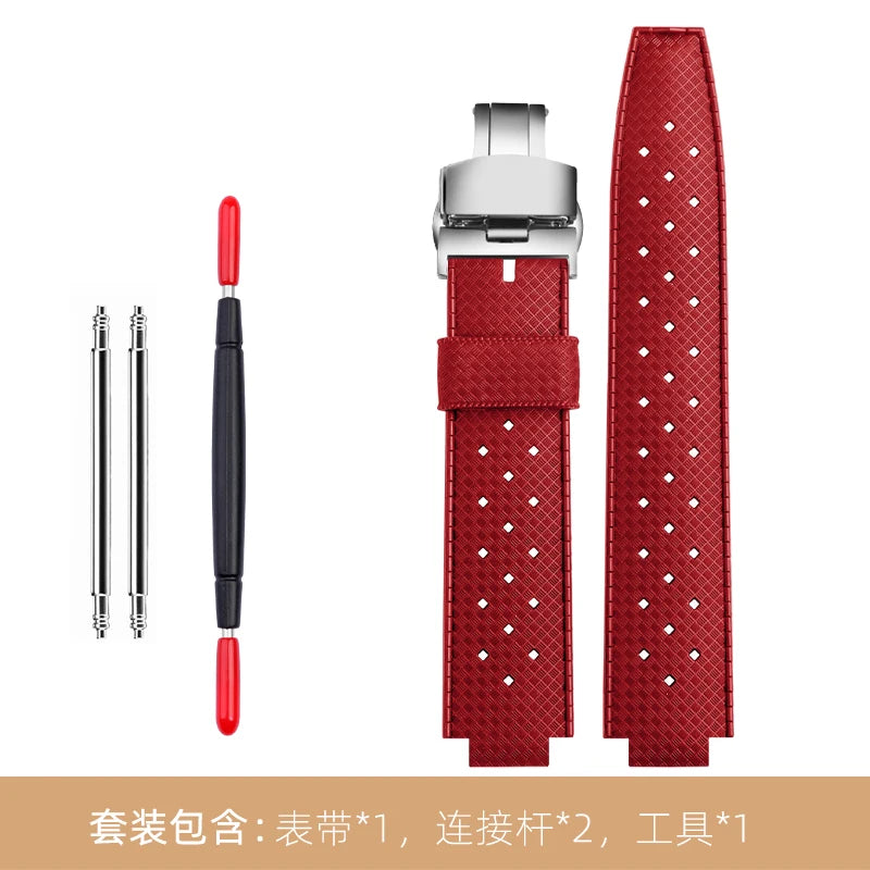 Cinturino in gomma per orologio LV, con apertura rialzata, Louis Vuitton, serie Tambour, Q1121, cinturino dedicato, uomo, donna, Q114k
