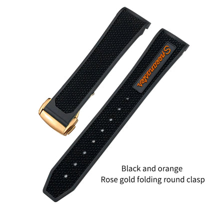 Soft Rubber and Silicone Watch Strap, 19mm 21mm 20mm 18mm, for Omega Speedmaster Seamaster 300 Sport Watch, Black and Blue Bracelets