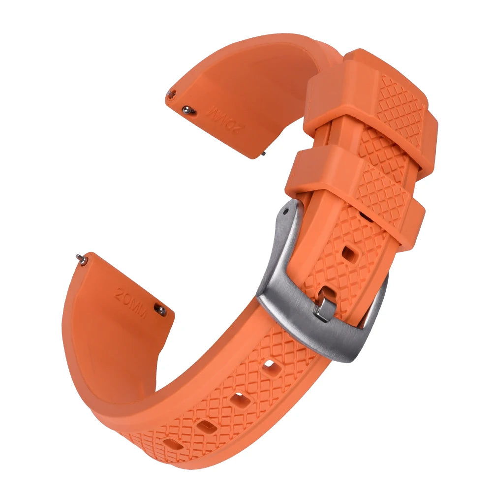Bracelets de montre FKM de qualité supérieure, 20mm 22mm, à dégagement rapide, en caoutchouc fluoré, nouveau Design, unisexe, ceintures de plongée étanches