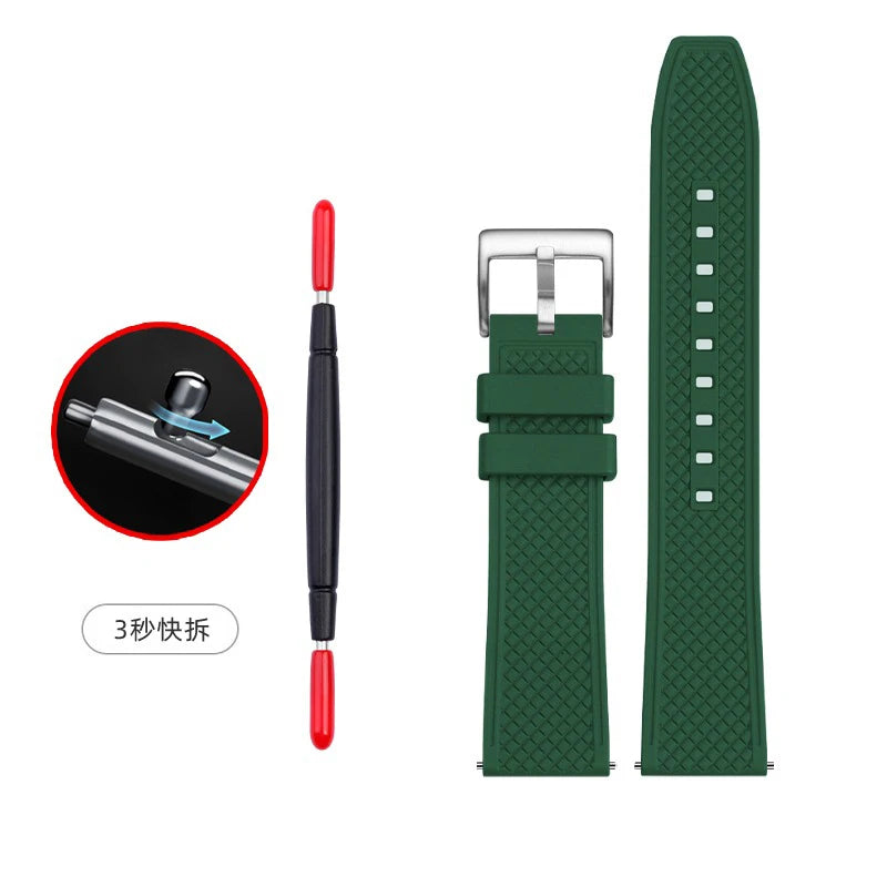 Cinturini per orologi in gomma verde premium – Sport – Disponibili varie texture – 1 pezzo