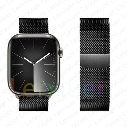 Milanese Loop for Apple Watch Band 46mm 44mm 45mm 40mm 42mm 41mm 38mm 49mm iWatch Bracelet Series 10 Ultra 2 9 8 SE 7 6 5 Bands