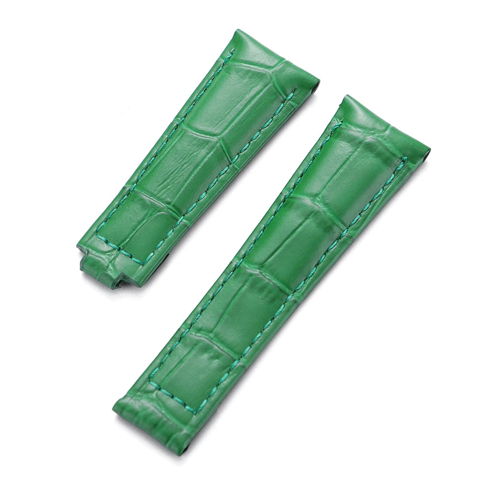 20mm Watch Straps for Rolex SUBMARINER Water Ghost DAYTONA GMT Genuine Cowhide Grain Calf Leather Men Women Watch Strap Accessories