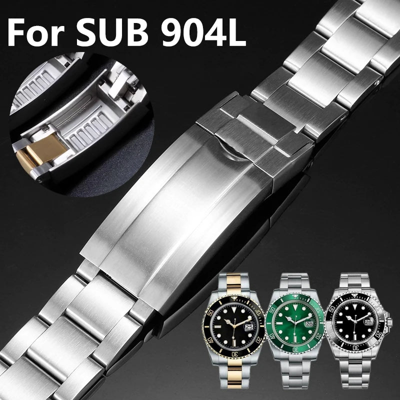 Watch band for Rolex Submariner Daytona, Yacht-Master Gstuff, foetal locking clasp, 904 steel watch band, watch straps, 20mm, 21mm