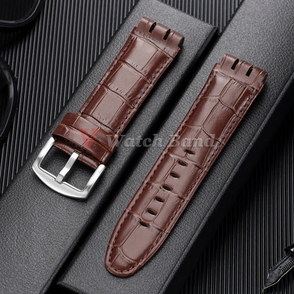 Genuine Leather Watch Strap for Swatch, 23mm, YOS440 413 424 440 447 448 449, Men's Sport Bracelet, Watch Accessories