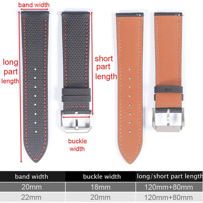 Bracelet de montre en toile de voile premium, motif toile de voile, bracelet de montre en caoutchouc 20mm 22mm, attache rapide, bracelet de sport