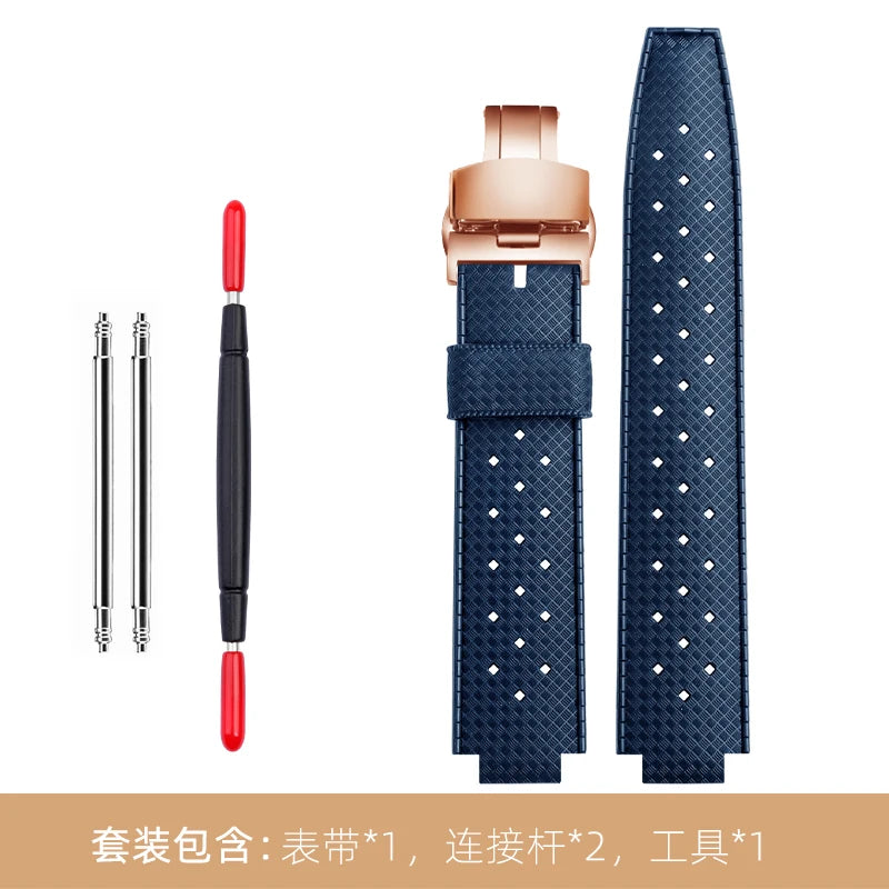 Cinturino in gomma per orologio LV, con apertura rialzata, Louis Vuitton, serie Tambour, Q1121, cinturino dedicato, uomo, donna, Q114k