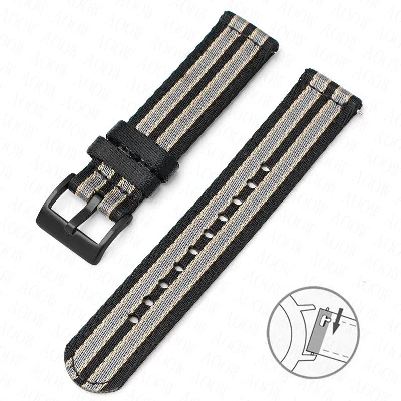 Bracelet en Nylon souple pour hommes et femmes, 18mm, 20mm, 22mm, 24mm, pour Omega Seamaster 007, toile à dégagement rapide, remplacement du bracelet de montre pour Seiko Casio