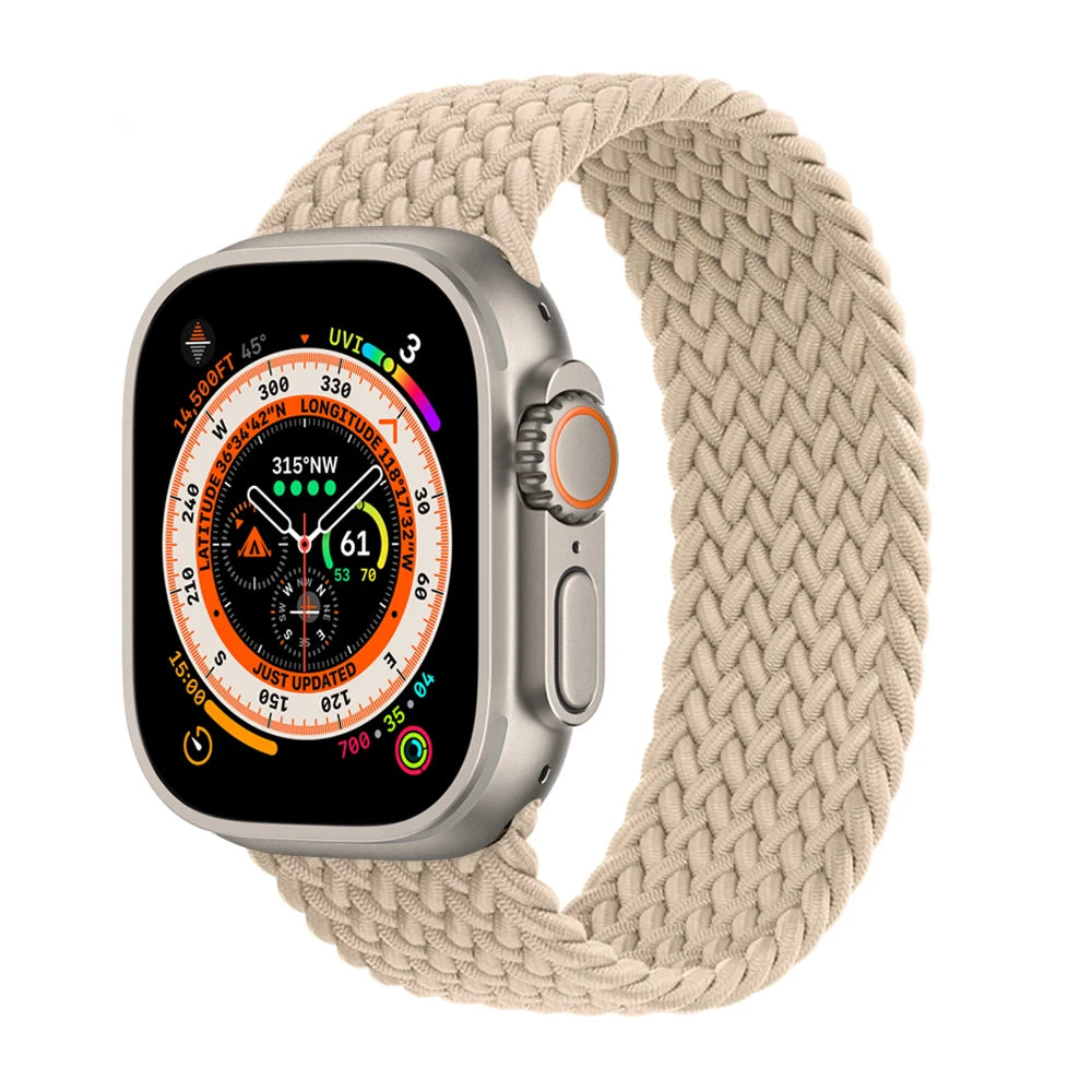 Bracelet tressé Solo Loop pour Apple Watch, 46mm 44mm 40mm 45mm 41mm 42mm, Correa, iWatch Series 11 10 9 SE 8 7 6 5 4 3