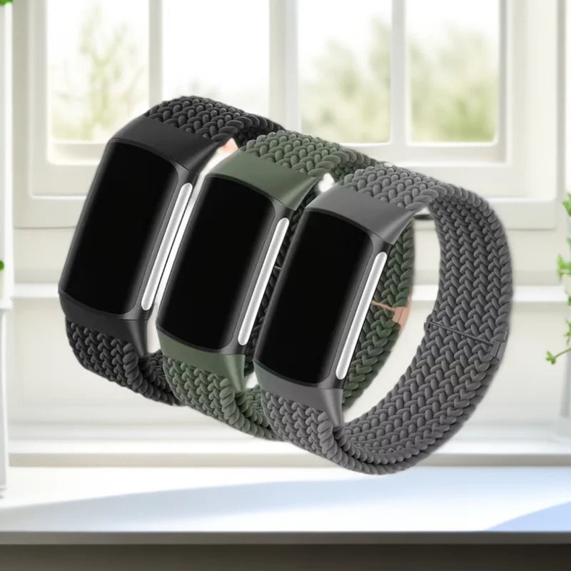 Braccialetto elastico intrecciato per Fitbit Charge 5/6, cinturino morbido e traspirante per Fitbit Charge 6/Charge 5, braccialetto sportivo