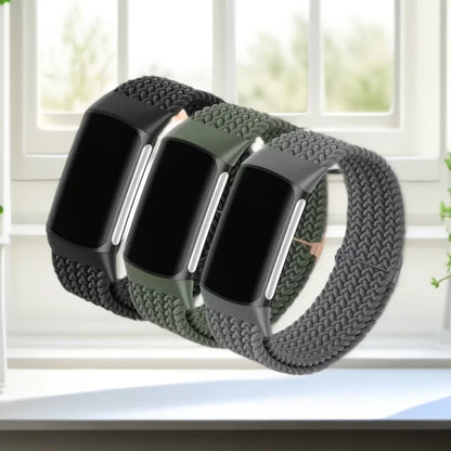 Braccialetto elastico intrecciato per Fitbit Charge 5/6, cinturino morbido e traspirante per Fitbit Charge 6/Charge 5, braccialetto sportivo